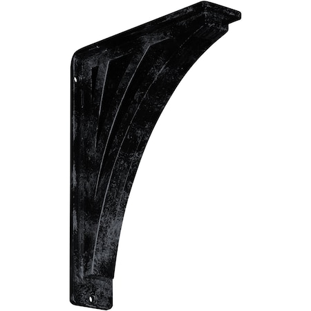 Ekena Millwork Nevio Wrought Iron Bracket, (Triple center brace), Antiqued Pewter 2"W x 7 1/2"D x 10"H BKTM02X07X10TNEAPW